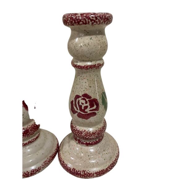 Candlesticks Holder, Country Home Decor, Candle Holders, Ceramic, 2 - Picture 3 of 7